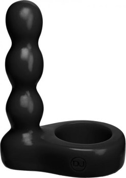 The Double Dip 2 Silicone Dual Penetration C Ring Black Male Sex Toys