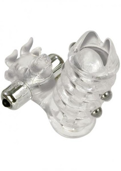 El Toro Enhancer With Beads With Removable Stimulator Waterproof 3.5 Inch Clear Male Sex Toy