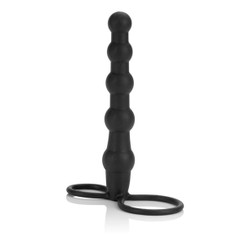 Silicone Beaded Double Rider Black Sex Toys For Men