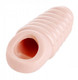 Really Ample Ribbed Penis Enhancer Sheath Beige by XR Brands - Product SKU CNVEF -EXR -AE560
