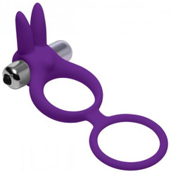 Throbbin Hopper Vibrating Cock And Ball Ring Purple Sex Toys For Men