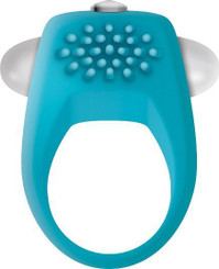 The Teal Tickler Vibrating Erection Ring by Evolved Novelties