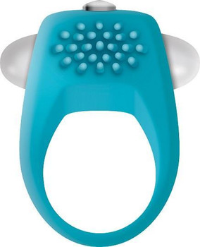 The Teal Tickler Vibrating Erection Ring by Evolved Novelties