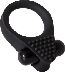 The Black Knight Black Vibrating Erection Ring by Evolved Novelties