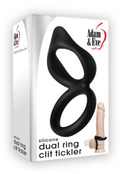 Silicone Dual Ring Clit Tickler Black Sex Toys For Men
