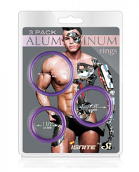 Aluminum Rings - Royal Purple Pack Of 3 by SI Novelties