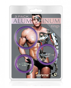 Aluminum Rings - Royal Purple Pack Of 3 by SI Novelties