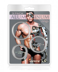 Aluminum Rings - Platinum Pack Of 3 by SI Novelties