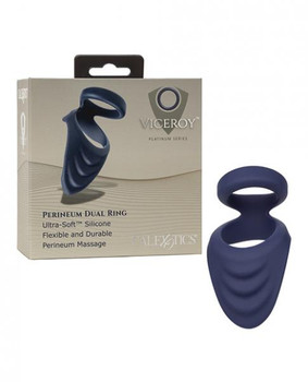 Viceroy Perineum Dual Ring - Blue Sex Toys For Men