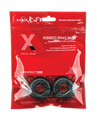 Xplay Gear Mixed Pack Ribbed Ring And Ribbed Ring Slim - Black - Pack Of 2 by Perfect Fit Brand