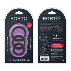 Forto F-61: 3 Piece C-ring Set 100% Silicone (1.2in,1.38in 1.57in) Black by Vvole LLC