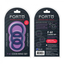 Forto F-61: 3 Piece C-ring Set 100% Silicone (1.2in, 1.38in 1.57in) Blue by Vvole LLC