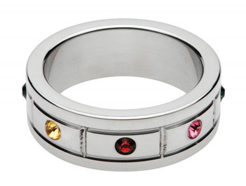 Multi-Colored Gem Accented Erection Ring 1.95 Inches by XR Brands