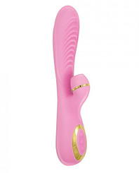 Vibes Of New York Ribbed Suction Massager Pink Adult Sex Toy