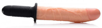 Onslaught 13X XL Vibrating Dildo Thruster Beige Sex Toys