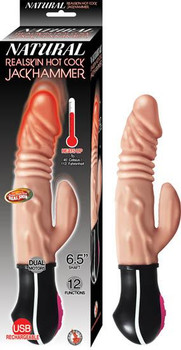 Natural Realskin Hot Cock Jackhammer Vibrator Sex Toy