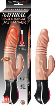 Natural Realskin Hot Penis Jackhammer Vibrator by NassToys