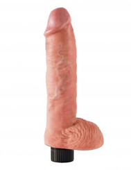 King Cock 10 inches Vibrating Cock with Balls Beige Best Adult Toys