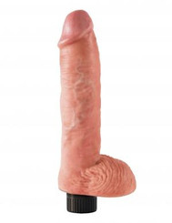King Penis 10 inches Vibrating Penis with Balls Beige by Pipedream Products
