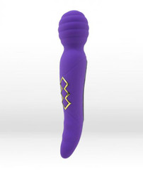 Twisty Dual Vibrating Wand Neon Purple Sex Toy