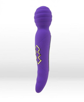 Twisty Dual Vibrating Wand Neon Purple Sex Toy