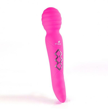 Zoe Rechargeable Dual Vibrating Wand Hot Pink by Maia Toys