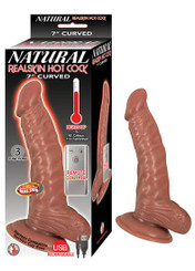 Natural Realskin Hot Cock Curved 7 inches Brown Dildo Sex Toy