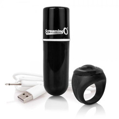Charged Vooom Remote Control Mini Vibe Black by Screaming O