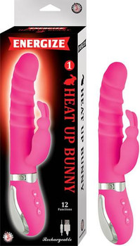 Energize Heat Up Bunny 1 Pink Rabbit Style Vibrator Sex Toy