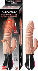 Natural Realskin Hot Cock Rotating Thruster Vibrator Adult Sex Toy