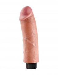 King Cock 8 inches Vibrating Dildo Beige Adult Sex Toy