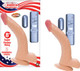 All American Whopper 8 inches Curved Vibrating Dong, Balls Beige by NassToys - Product SKU NW22311