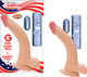 All American Whopper 8 inches Curved Vibrating Dong, Balls Beige by NassToys - view 2