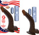 All American Whopper 8 inches Curved Vibrating Dong, Balls Brown by NassToys - Product SKU NW22312
