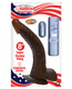 NassToys All American Whopper 8 inches Curved Vibrating Dong, Balls Brown - Product SKU NW22312
