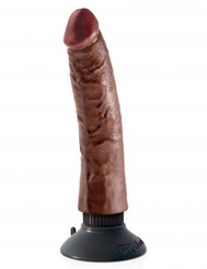 King Cock 7 inches Vibrating Dildo Brown Best Sex Toys