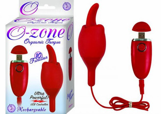 Ozone Orgasmic Tongue Red Vibrator Adult Toy