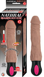 Natural Realskin Hot Penis #3 Brown Vibrating Dildo by NassToys