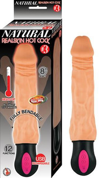 Natural Realskin Hot Penis #3 8 inches Beige by NassToys