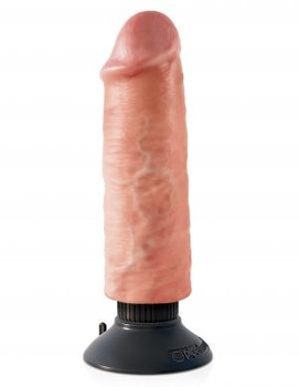 King Cock 6 inches Vibrating Dildo Beige Adult Toys