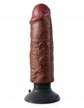King Cock 6 inches Cock Brown Vibrating Dildo Best Sex Toy