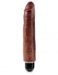 King Cock 10 inches Vibrating Stiffy Brown Sex Toy