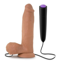 X5 Plus 8 inches Vibrating Cock Latin Tan Dildo Best Sex Toy