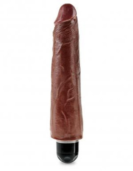 King Cock 9 inches Realistic Vibrating Stiffy Brown Best Sex Toys