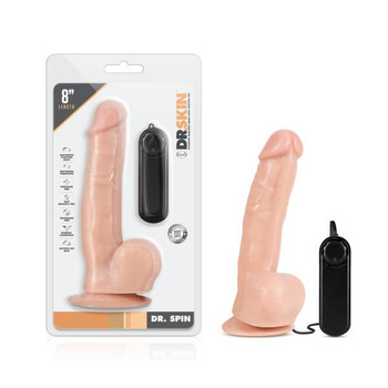 Dr. Skin Dr. Spin 8in Gyrating Realistic Dildo Vanilla Best Sex Toy