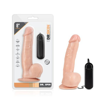 Dr. Skin Dr. Spin 8in Gyrating Realistic Dildo Vanilla by Blush Novelties