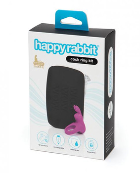 Happy Rabbit Erection Ring Kit 2pc Black by Love Honey