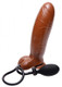Trinity Vibes Inflatable 9 inch Suction Cup Dildo - Brown - Product SKU AB259-Brown
