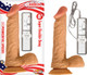 All American Whopper 8 inches Vibrating Dong, Balls Beige by NassToys - Product SKU NW1898 -1