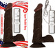 All American Whopper 8 inches Vibrating Dildo, Balls Brown by NassToys - Product SKU NW1898 -2